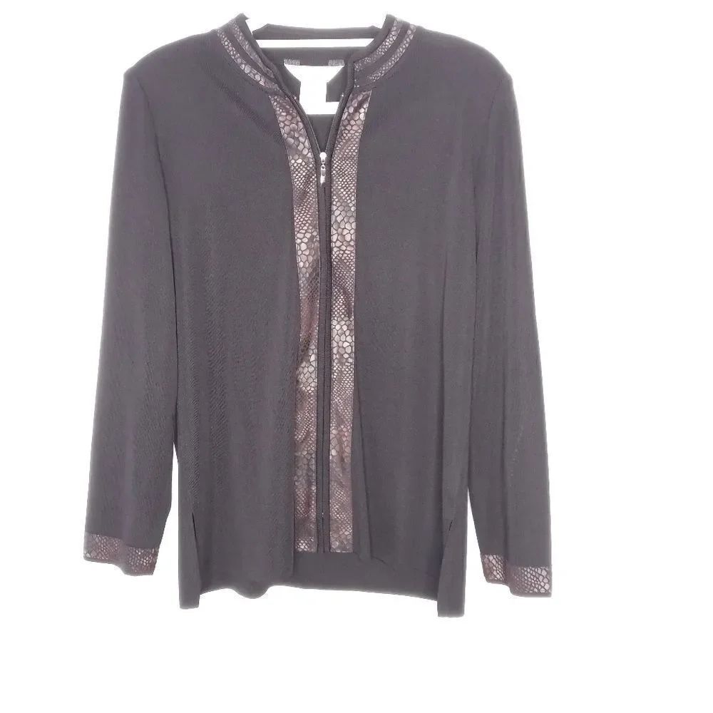 Misook zip up blouse size medium